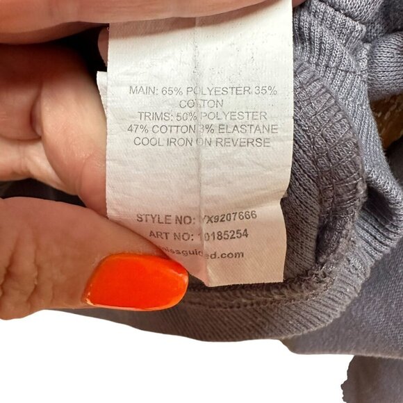 Lot of‎ 2 Missguided & DSG Cropped Long Sleeve Shirt/Sweatshirts Beige & Gray SM - Picture 12 of 13